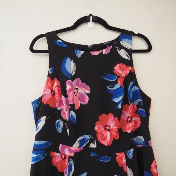 Torrid Black Floral Print Georgette High Neck Sleeveless Maxi Dress sz 10 - Picture 7 of 10